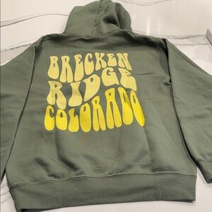 Gildan Breckenridge Colorado Hoodie Sweatshirt Size Adult Small Green